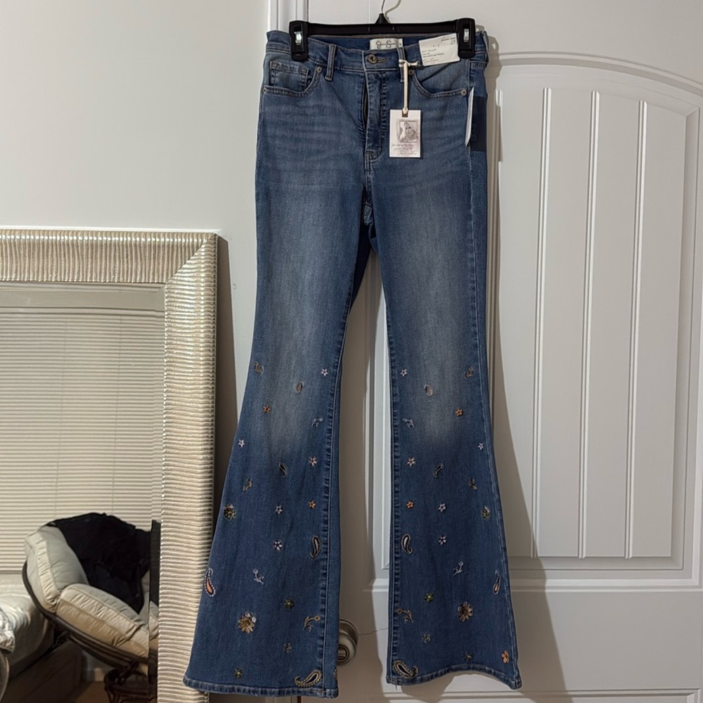 Jessica Simpson Embroidered Bell Bottoms
